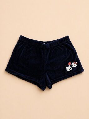 Hello Kitty Blue Plush Shorts 💙 Soft Cozy Kawaii Lounge